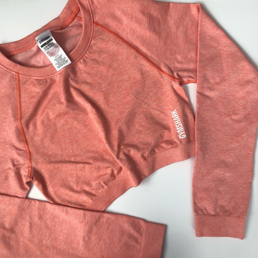Gymshark M/M Adapt Marl Seamless Leggings & Long Sleeve Crop Top Set - Picture 3 of 15